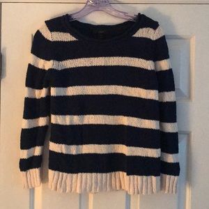 J crew blue and cream chunky sweater